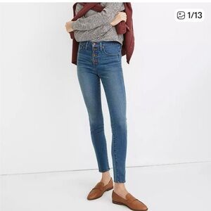 Madewell High Rise Skinny Button Fly Jeans 28
